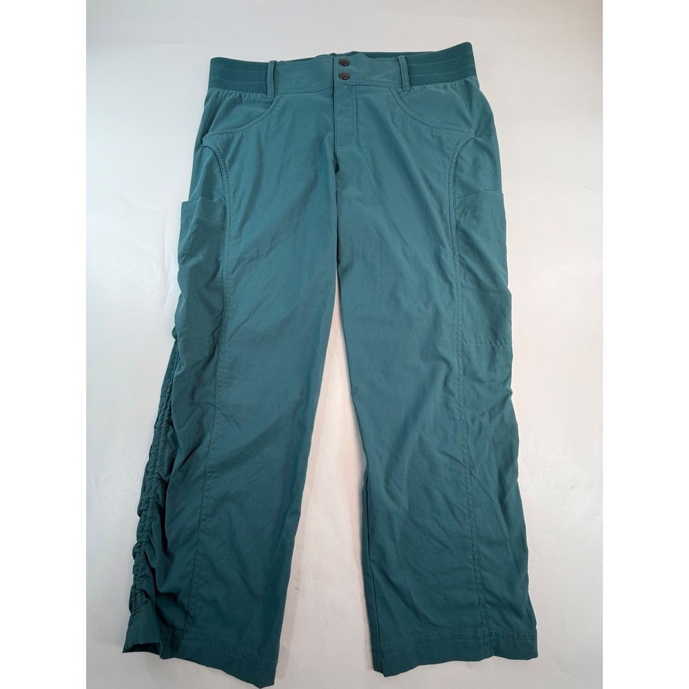 Title Nine Clamber Pants Teal Blue Ruched Leg Hiking Outdoor Women Size 10
